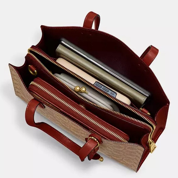 Coach NWT Carter 28 Signature Coated Canvas Tote Bag - Picture 6 of 8